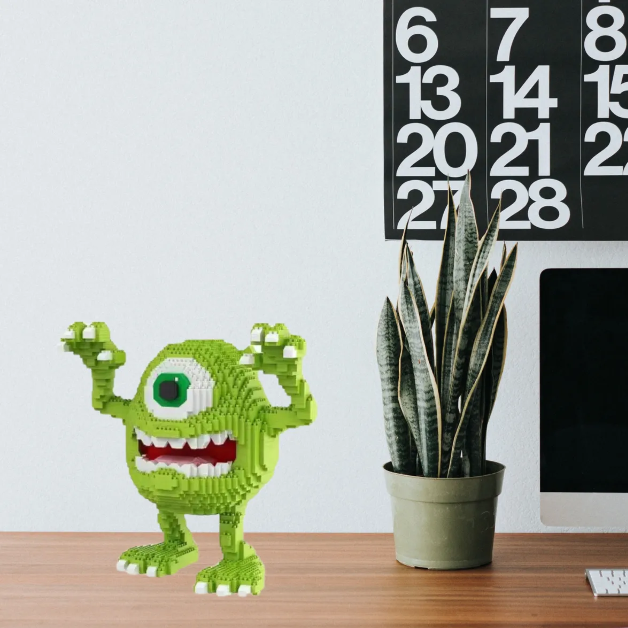Foto 6 pulgar | Mike Wazowski Monsters Inc University Mini Set Bloques Figura 3d Armable