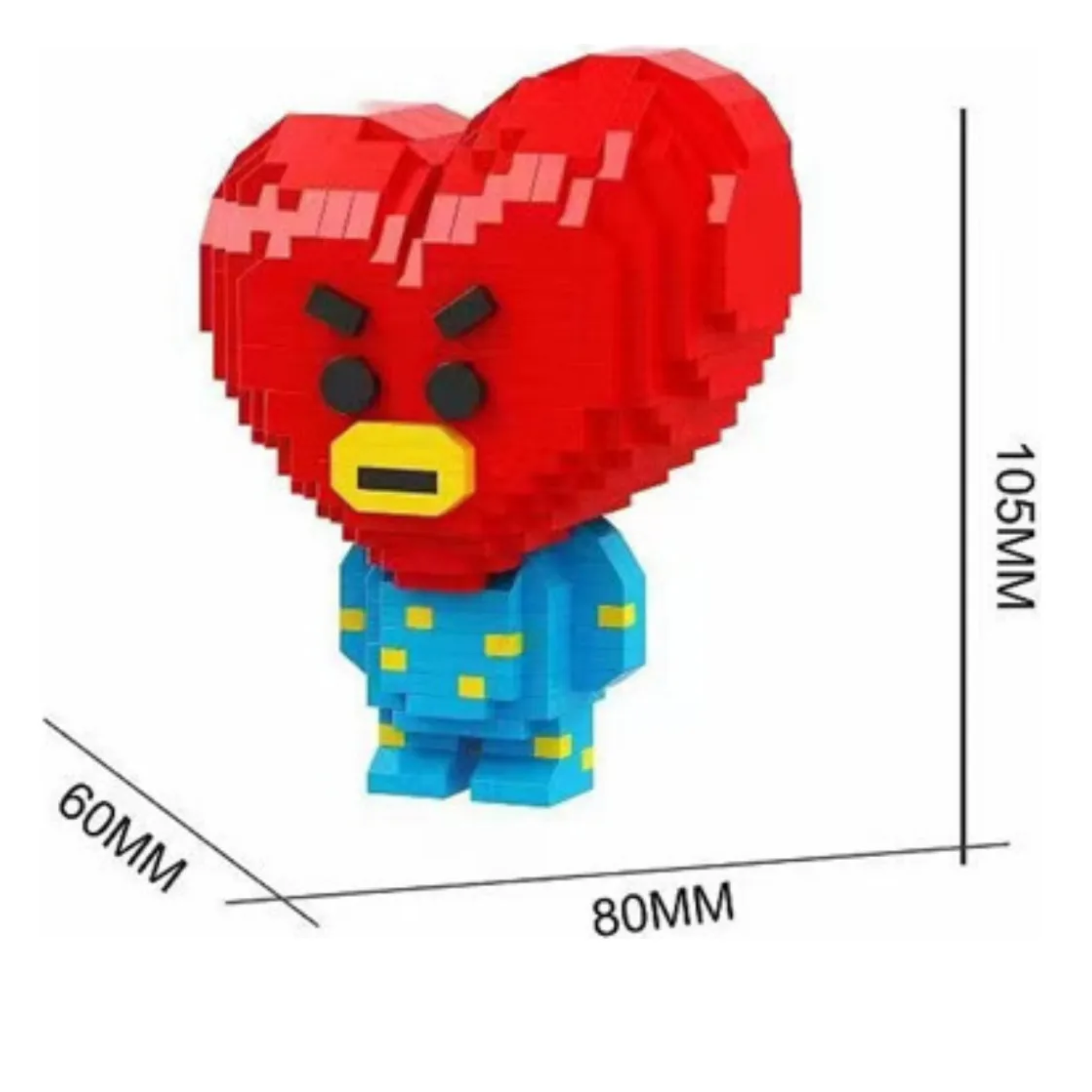 Foto 5 pulgar | Tata Bts Bt21 Kpop Mini Bloques Armables Figura 3d Corazón Cantidad De Piezas 806 Rompecabezas