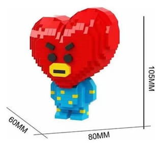 Foto 4 | Tata Bts Bt21 Kpop Mini Bloques Armables Figura 3d Corazón Cantidad De Piezas 806 Rompecabezas