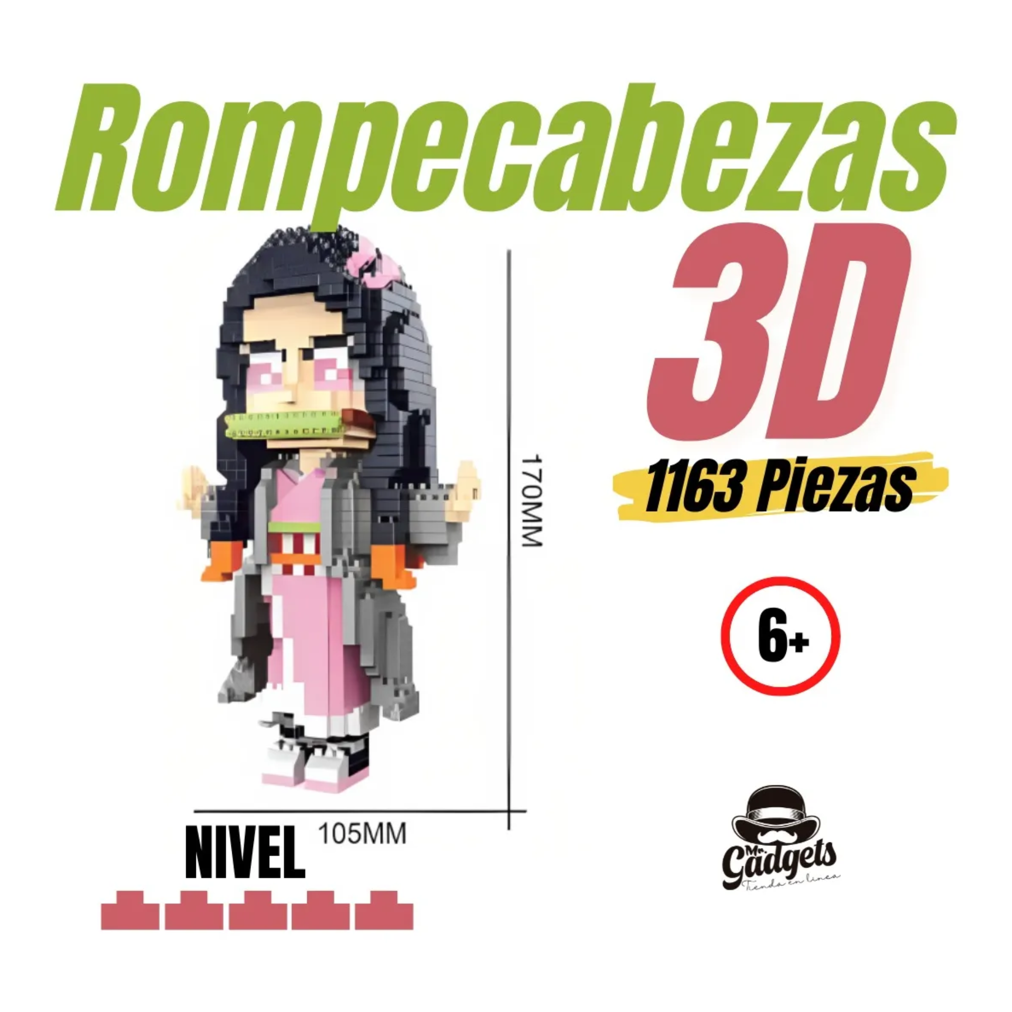 Foto 2 | Set De Construcción Lovesn Demon Slayer Nezuko Dm3030 1162 Piezas En Caja