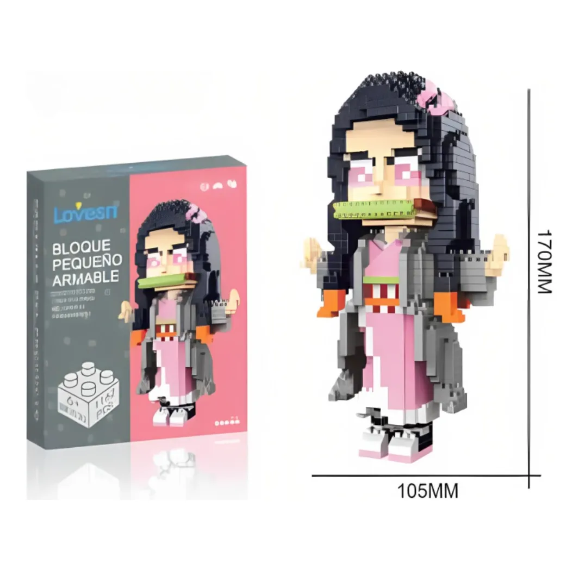 Foto 4 pulgar | Set De Construcción Lovesn Demon Slayer Nezuko Dm3030 1162 Piezas En Caja