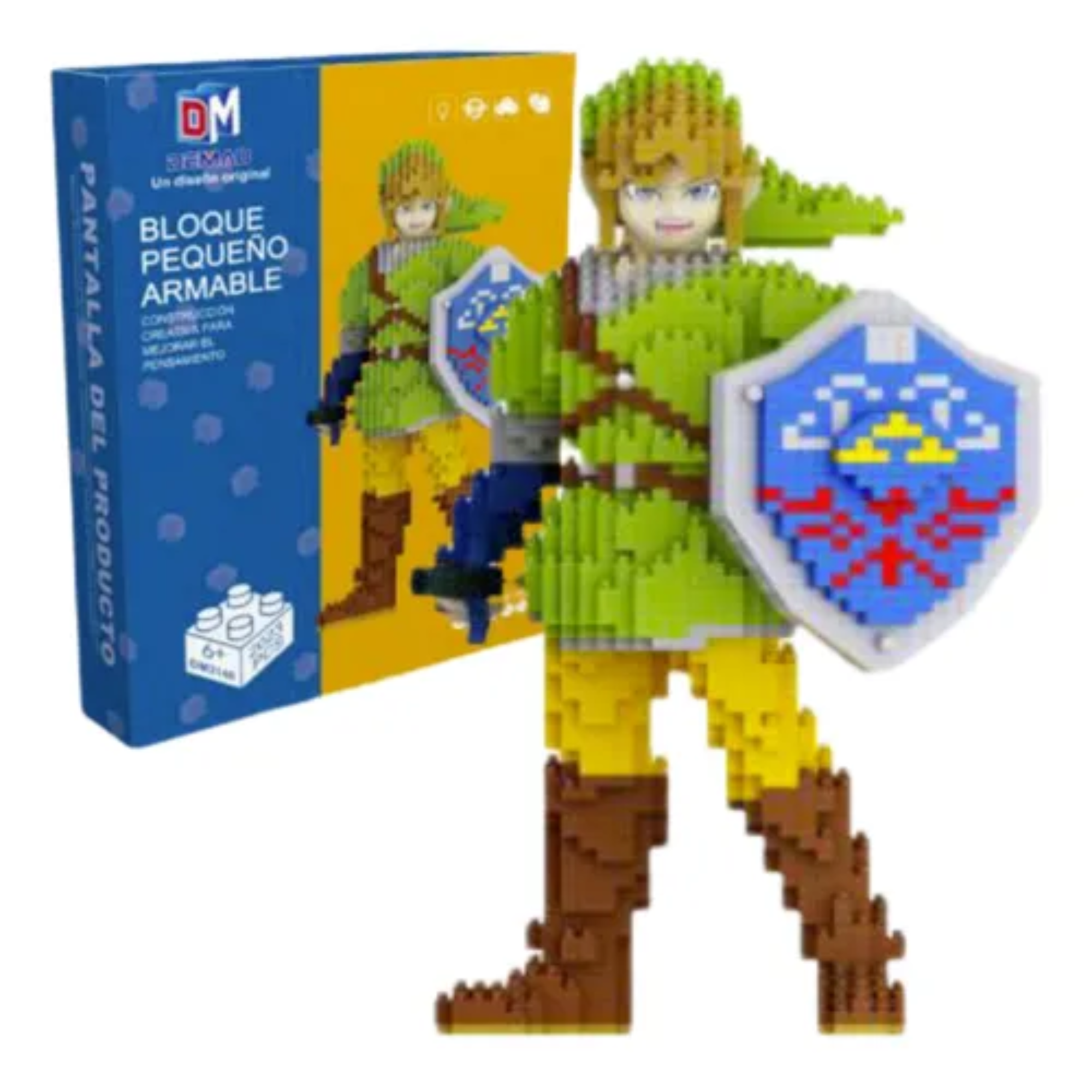 Foto 2 pulgar | Link The Legend Of Zelda Figura 3d Mini Bloques Armables