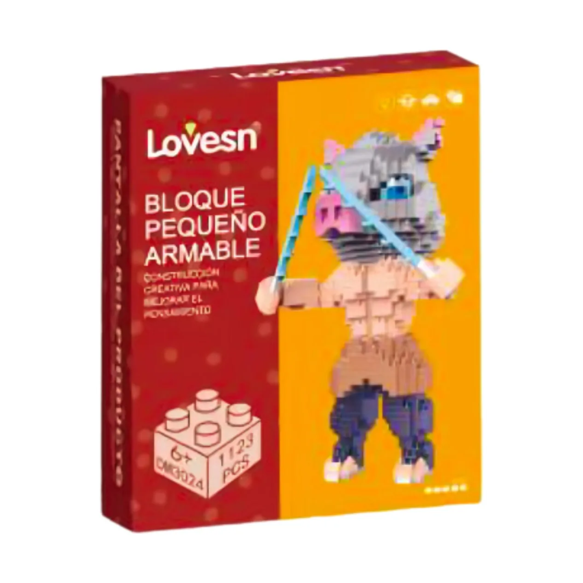 Foto 2 | Figura Armable 3d Set De Construccion Inosuke Hashibira Kimetsu No Yaiba Demon Slayer Bloques Armables Anime