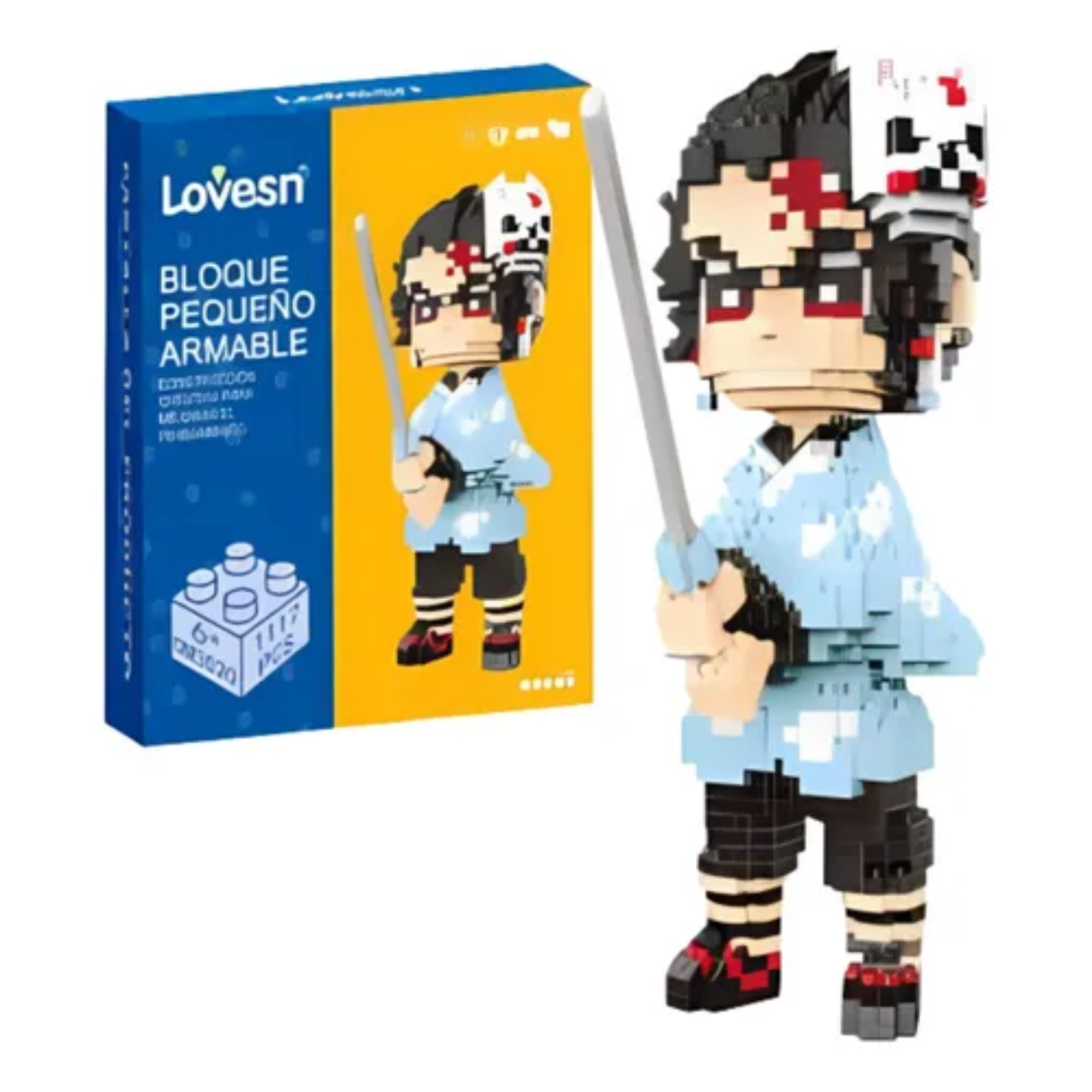 Foto 1 | Set De Construcción Lovesn Demon Slayer Tanjiro Kamado Aprendiz Dm3020 1117 Piezas En Caja
