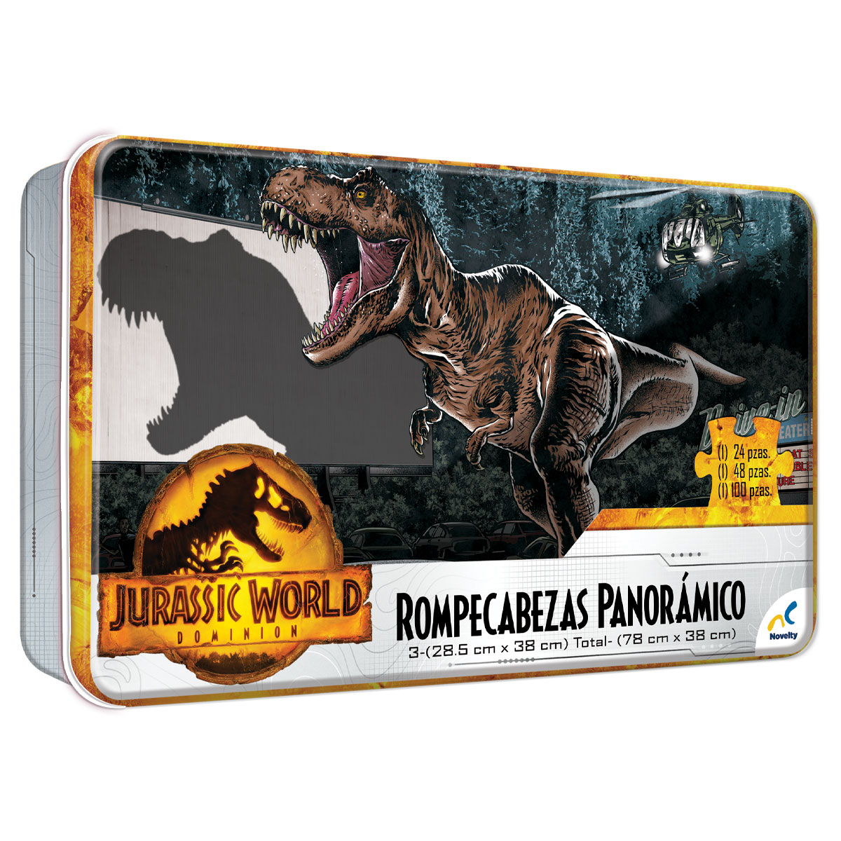 Foto 2 pulgar | Rompecabezas Panorámico 3 En 1 De Jurassic World - Novelty