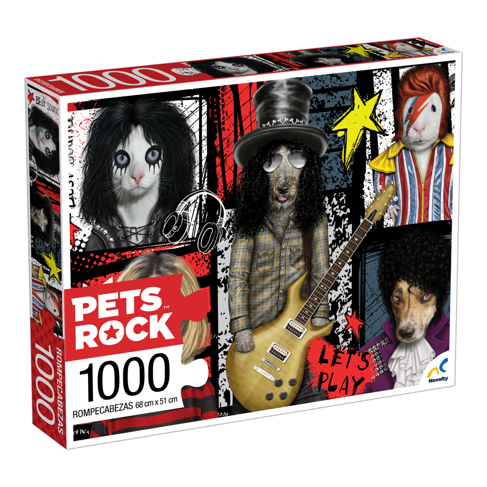 Rompecabezas Coleccionable Pets Rock Hard Rock 1000 Pzs Novelty