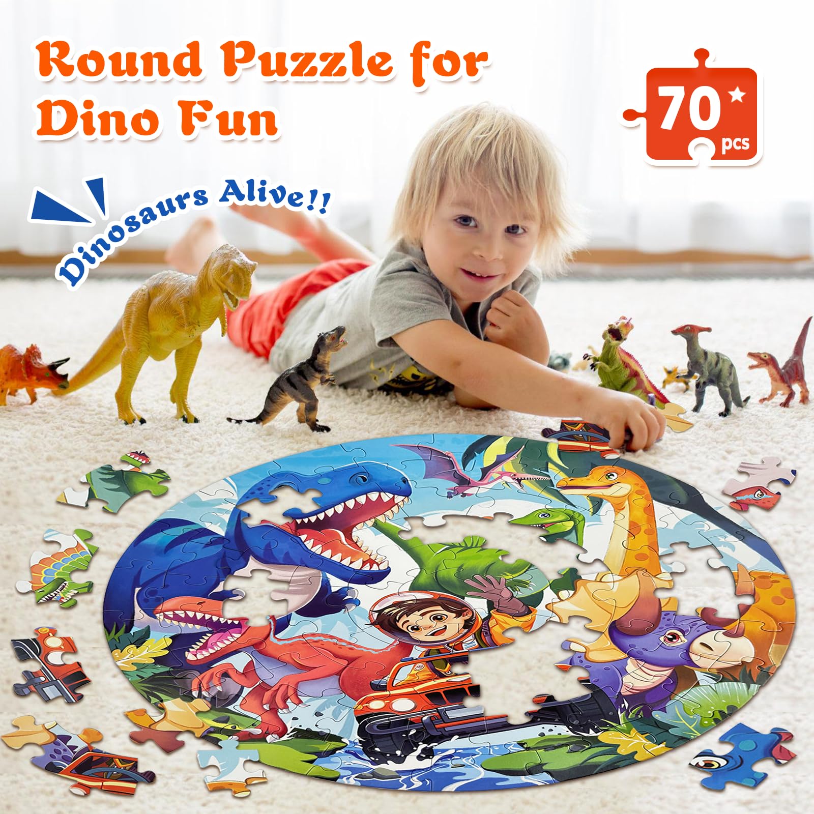 Foto 2 | Puzle Talgic Dinosaur 70 Piezas  - Venta Internacional