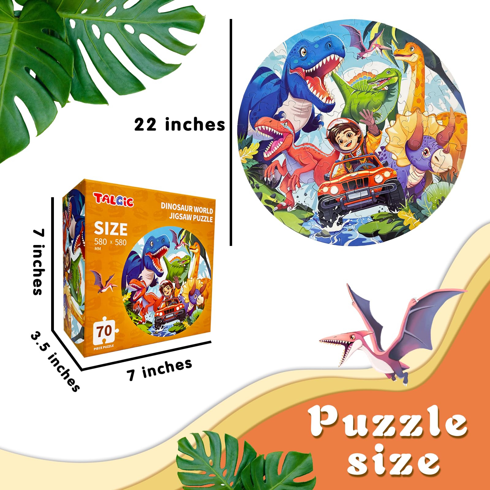 Foto 5 | Puzle Talgic Dinosaur 70 Piezas  - Venta Internacional
