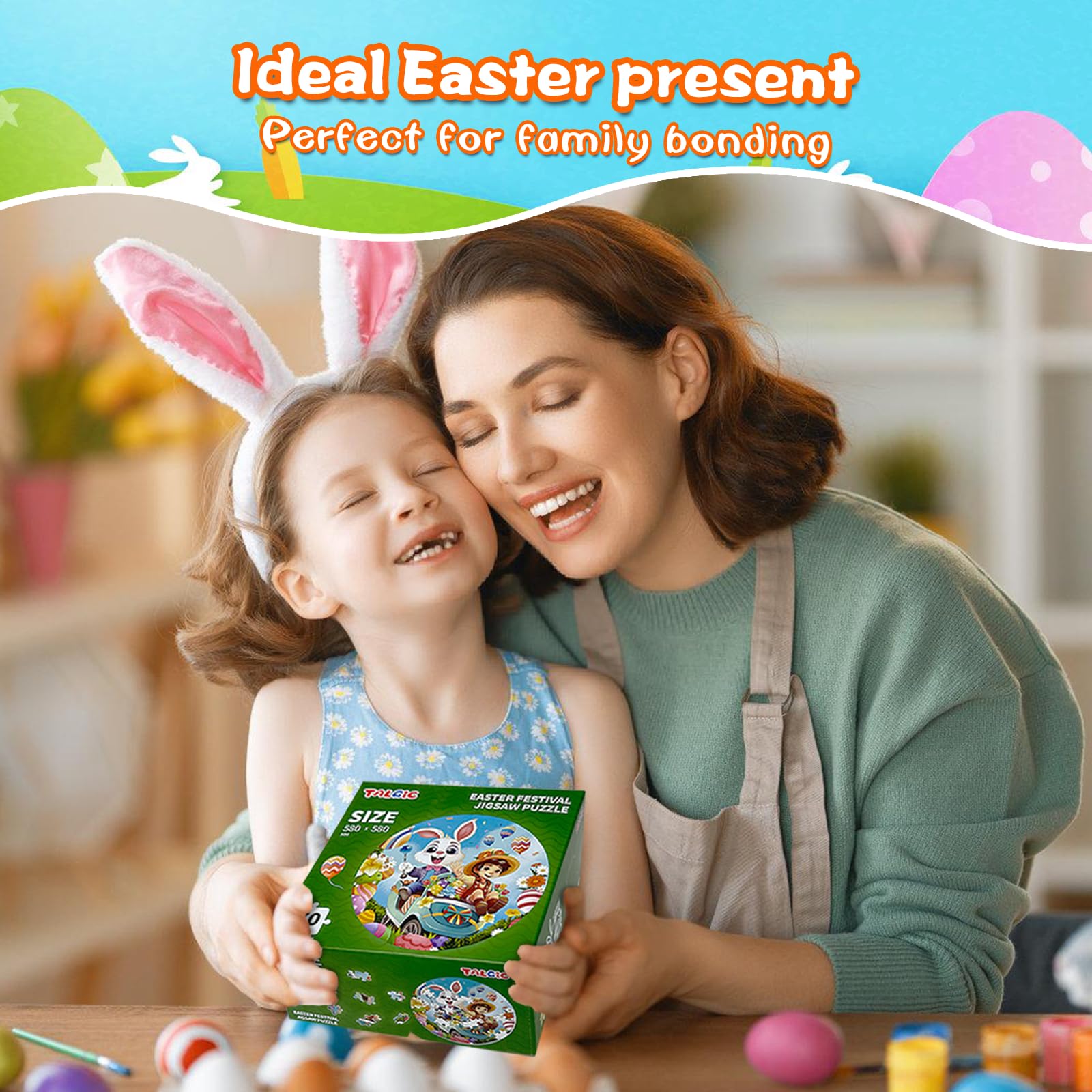 Foto 6 | Puzzle Talgic Spring Redondo De 70 Piezas Para Niños De 4 A 8 Años Con Huevos Y Conejito - Venta Internacional