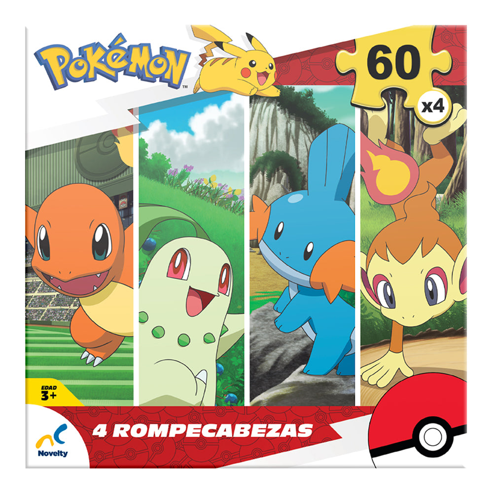 Foto 3 | Rompecabezas 4 En 1 Novelty Pokémon