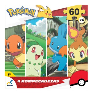 Foto 3 | Rompecabezas 4 En 1 Novelty Pokémon