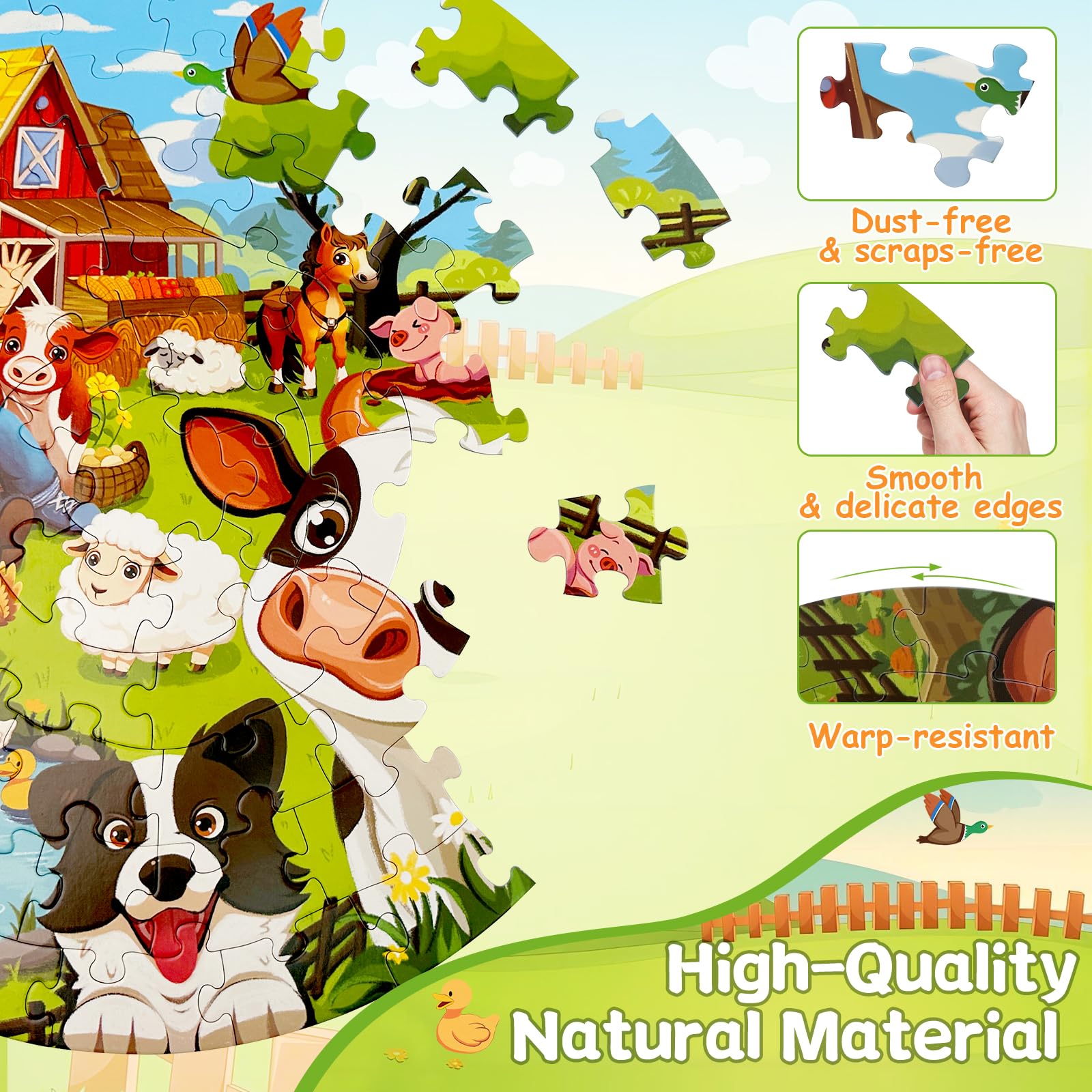 Foto 5 pulgar | Puzzle Talgic Farm De 70 Piezas Para Niños De 3 A 10 Años Con Animales - Venta Internacional.