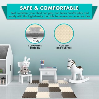 Foto 4 | Alfombrilla De Espuma Para Jugar En El Suelo Prosource Kids Con Colores Lisos - Venta Internacional.