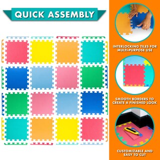 Foto 7 | Alfombrilla De Espuma Para Jugar En El Suelo Prosource Kids Con Colores Lisos - Venta Internacional.