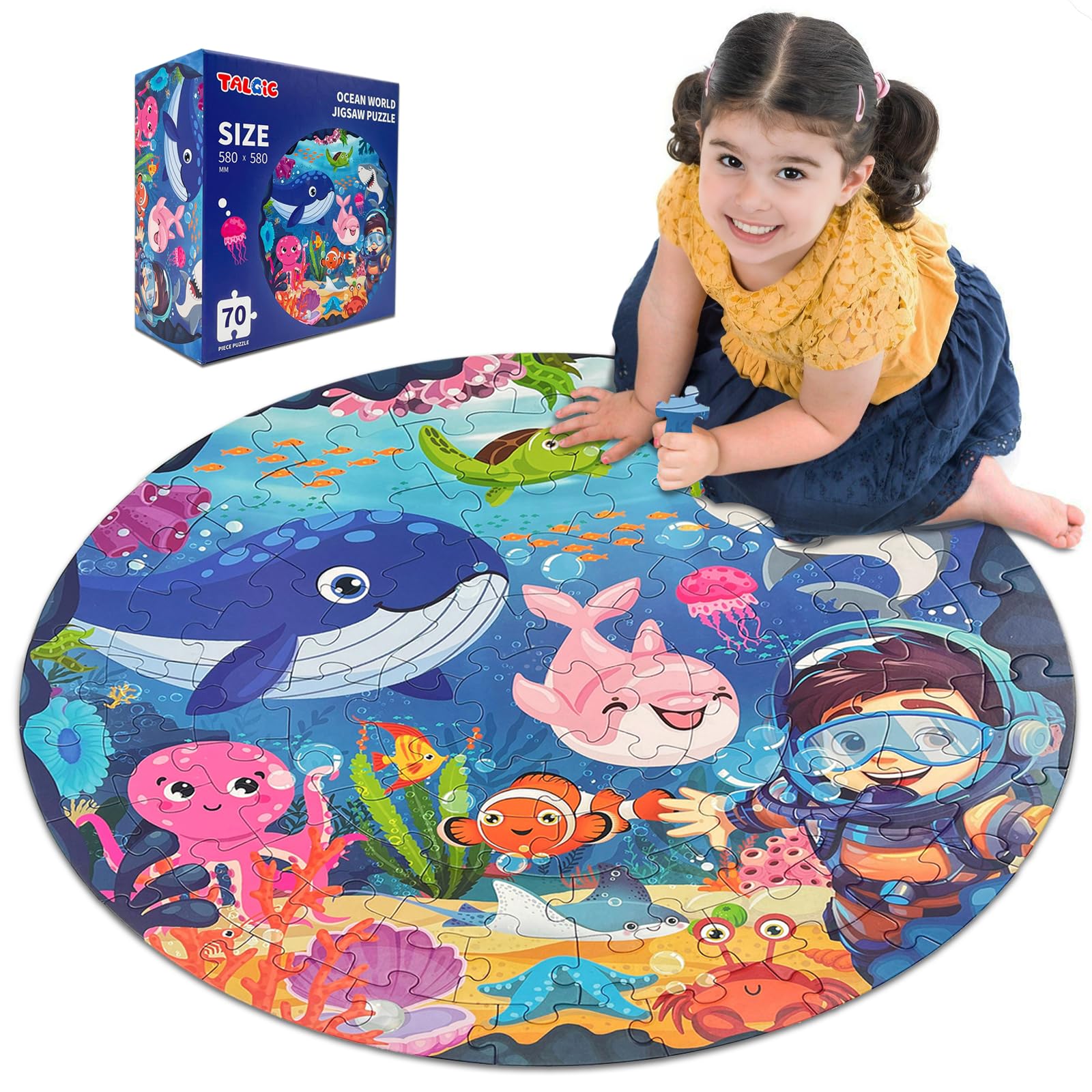 Puzles Talgic Ocean Floor De 70 Piezas Para Niños De 4 A 6 Años Con Caja - Venta Internacional.