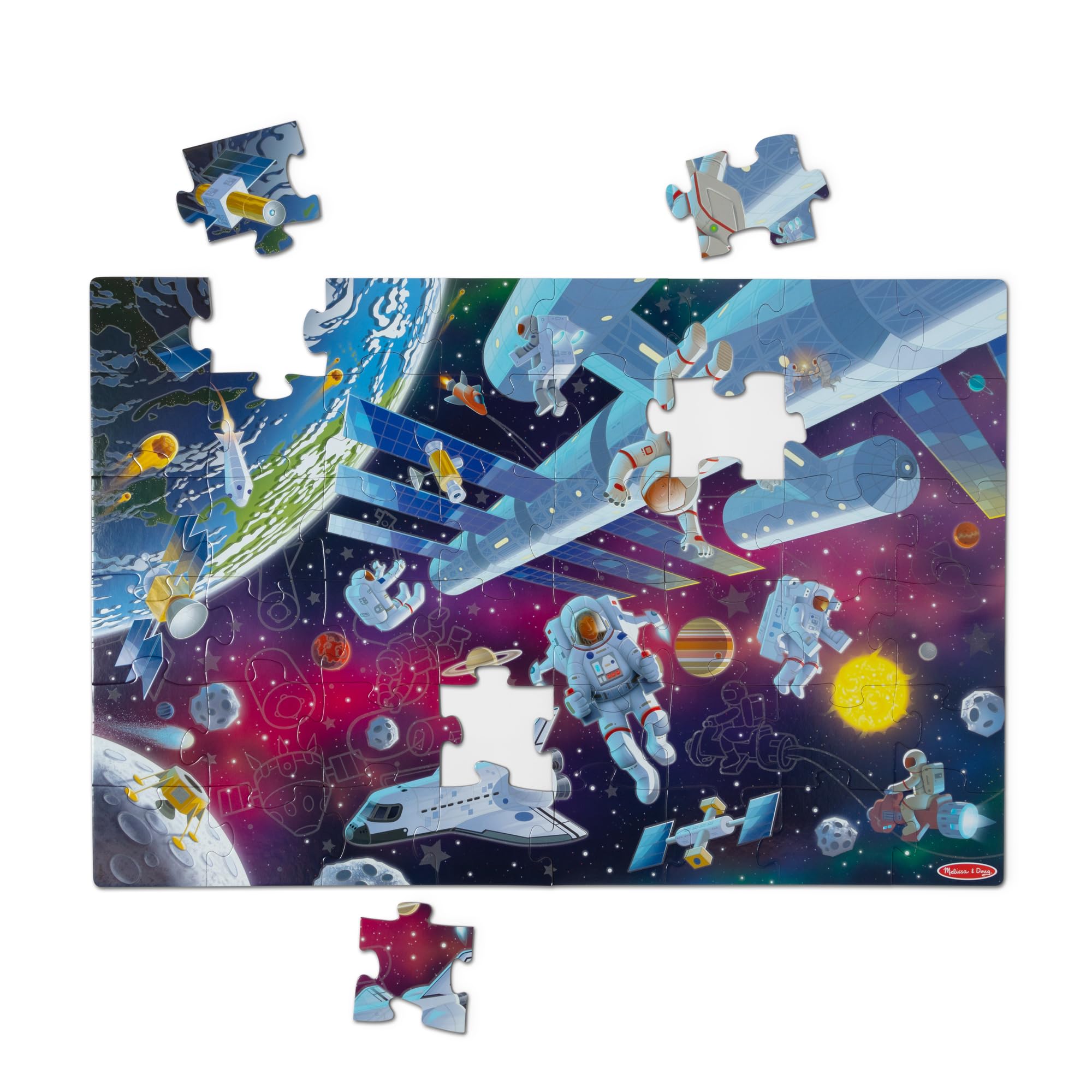 Puzle Melissa & Doug Outer Space Que Brillan En La Oscuridad, 48 Piezas - Venta Internacional.