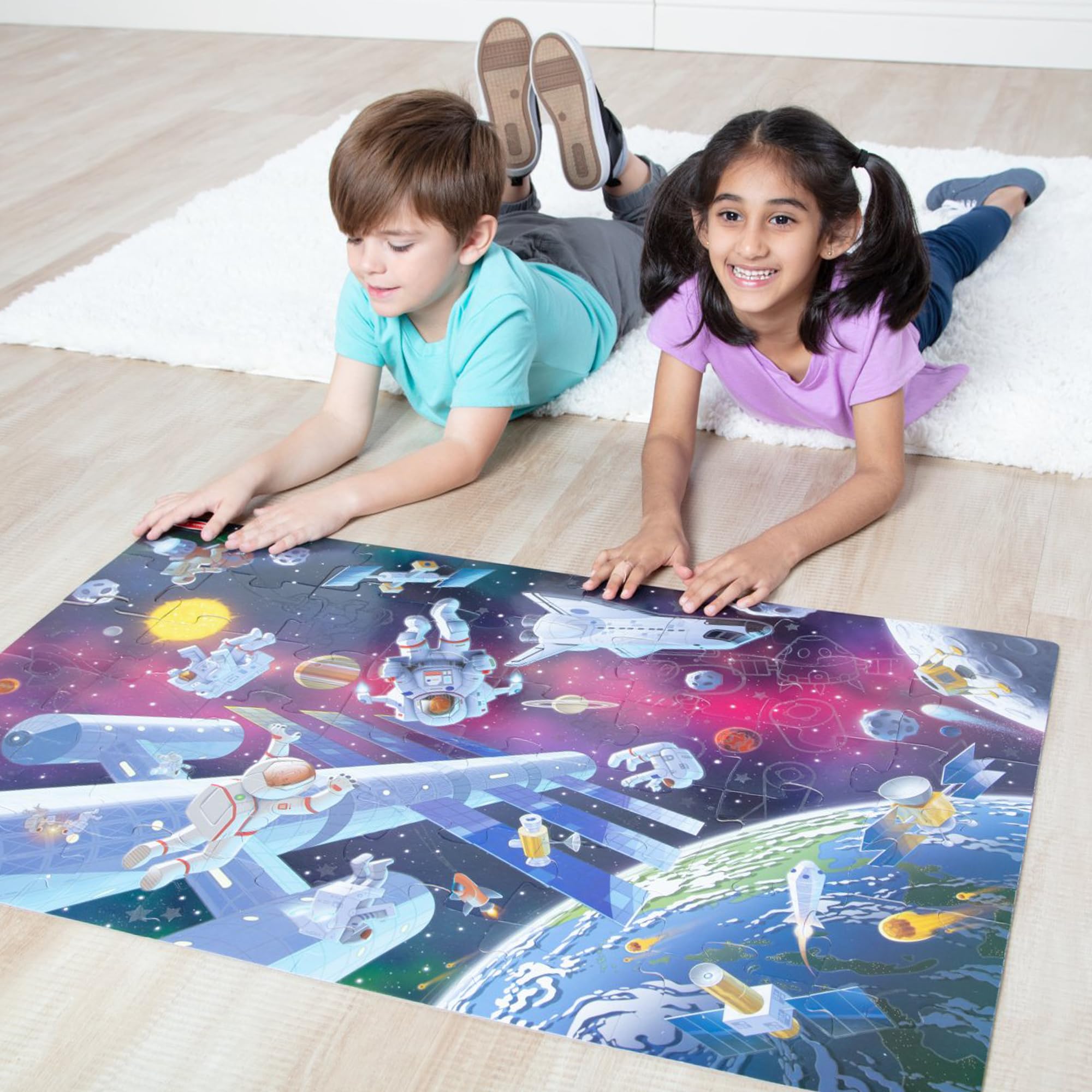 Foto 2 | Puzle Melissa & Doug Outer Space Que Brillan En La Oscuridad, 48 Piezas - Venta Internacional.