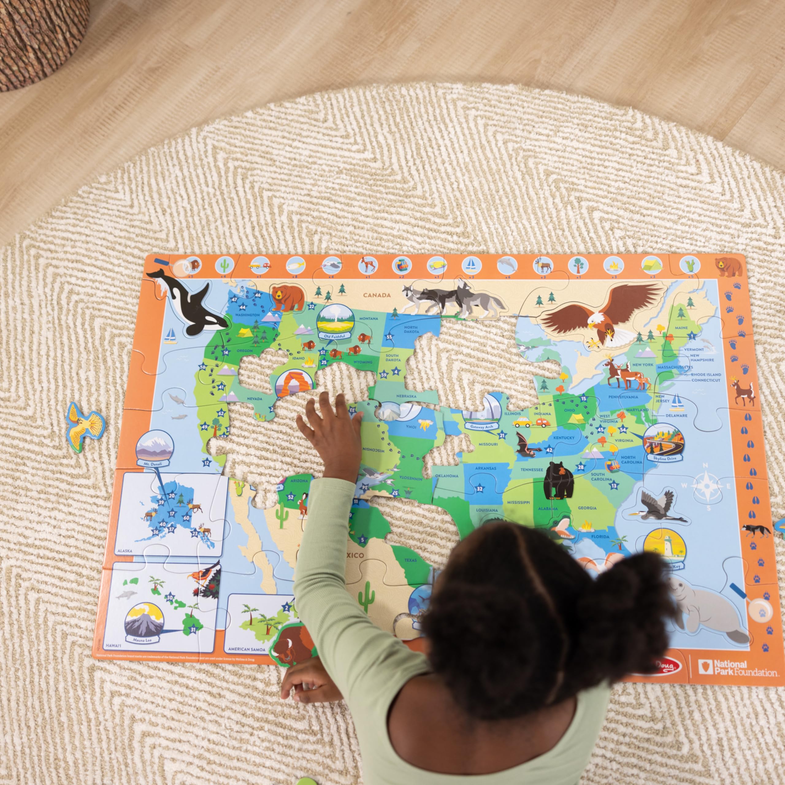 Foto 4 pulgar | Puzle De 45 Piezas Con Mapa De Los Parques Nacionales De Estados Unidos De Melissa & Doug - Venta Internacional.