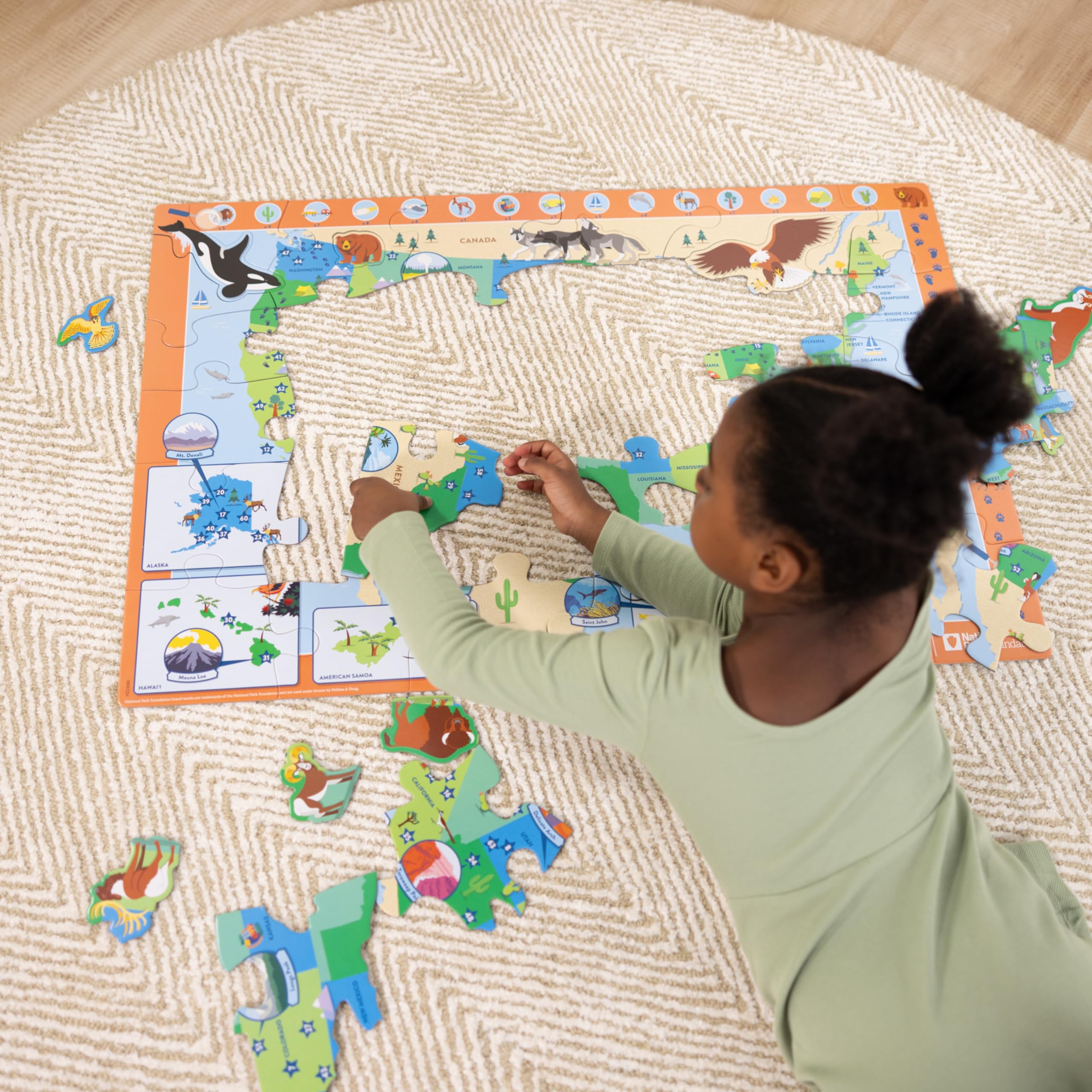 Foto 5 | Puzle De 45 Piezas Con Mapa De Los Parques Nacionales De Estados Unidos De Melissa & Doug - Venta Internacional.