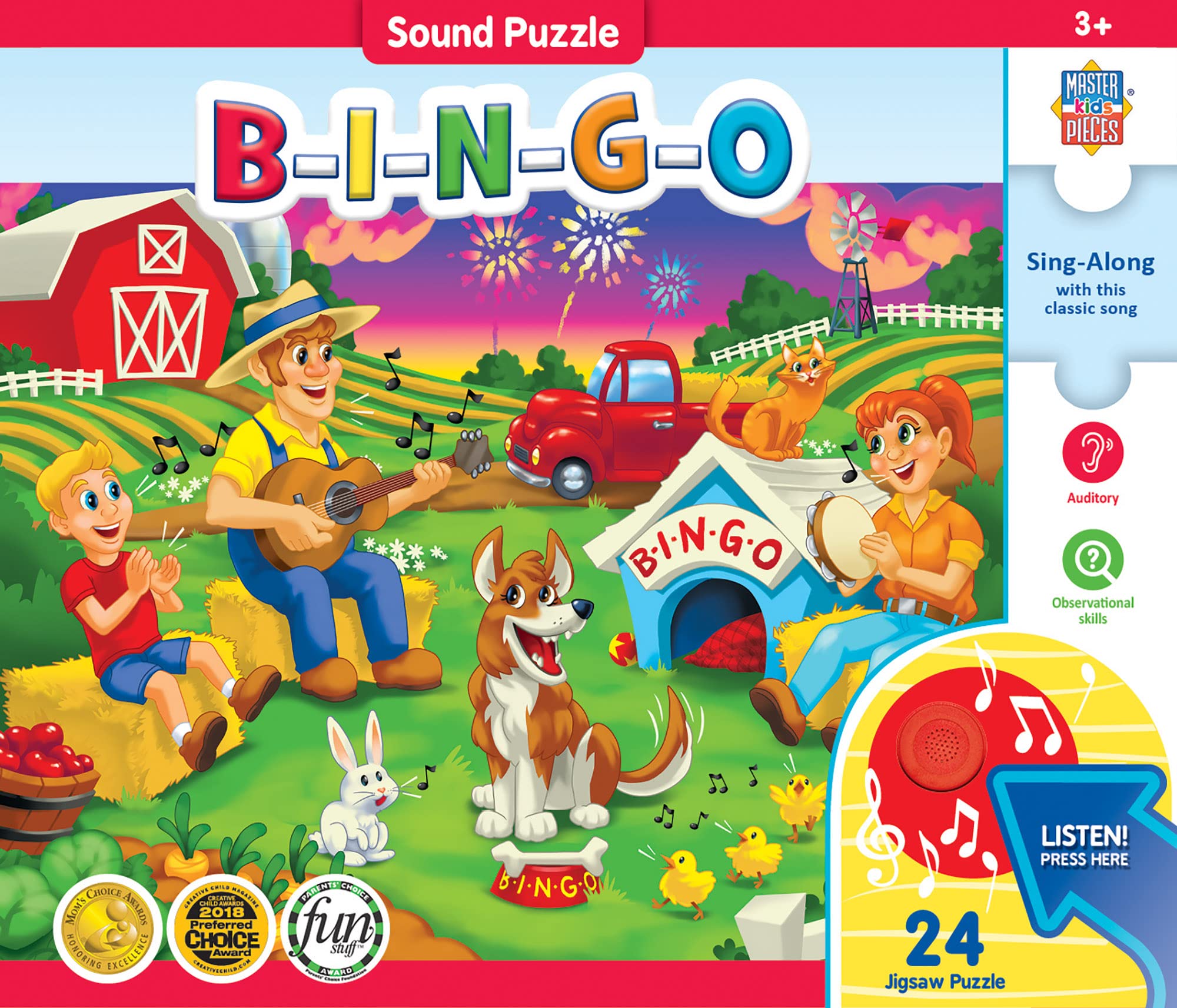 Foto 2 pulgar | Puzzle Masterpieces Bingo Sing-a-long Sound 24 Piezas para Niños - Venta Internacional