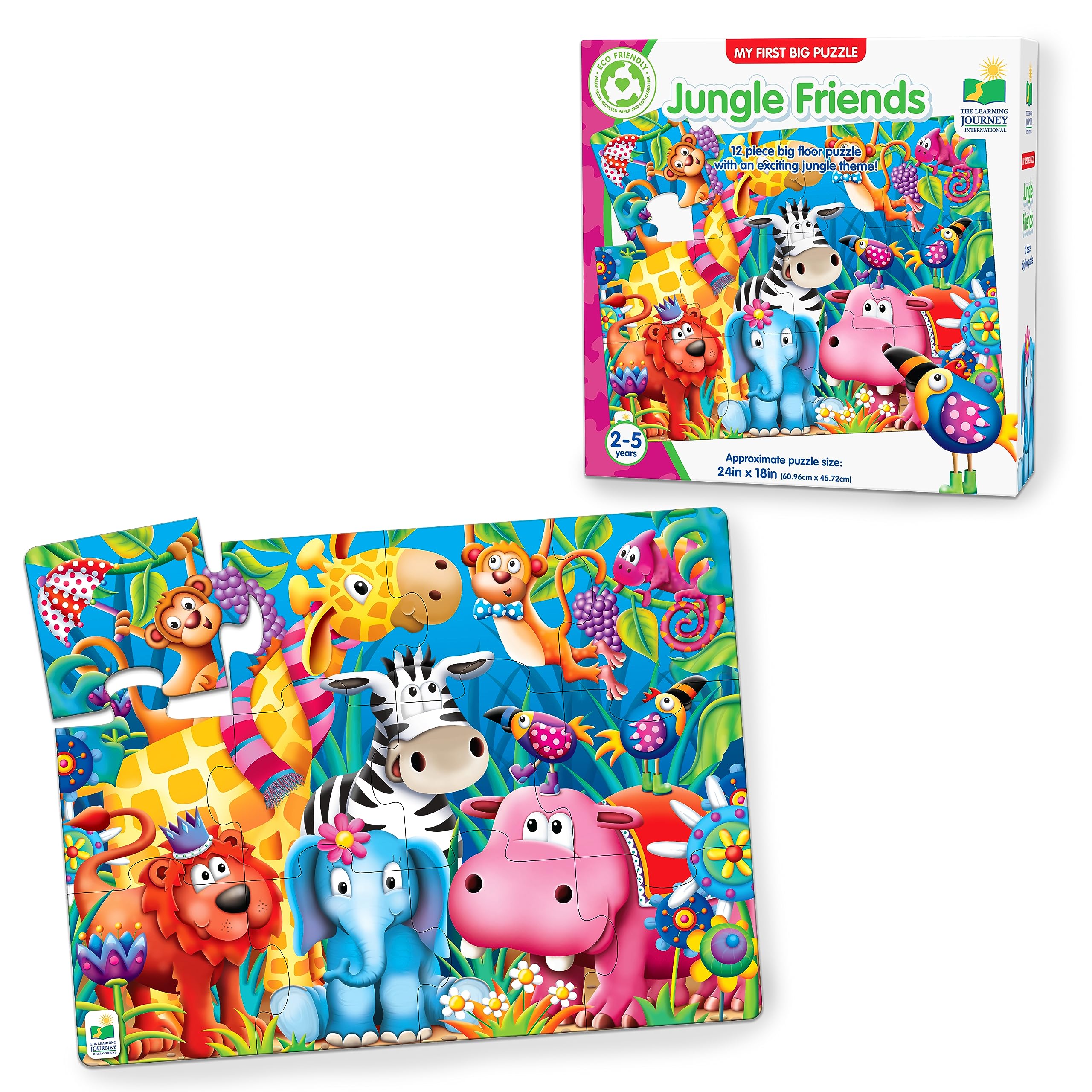 Foto 2 pulgar | Puzle De Suelo The Learning Journey Jungle Friends, 12 Piezas - Venta Internacional.