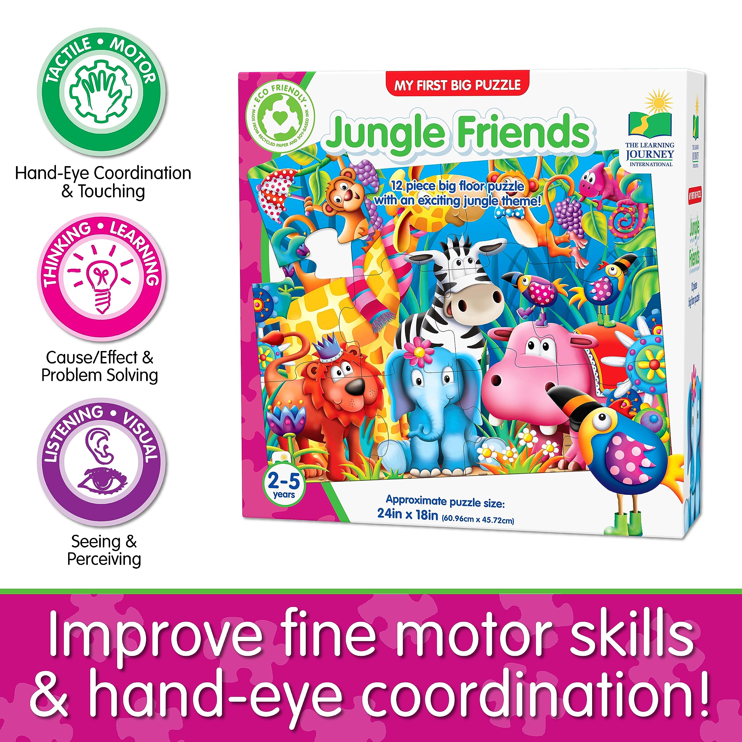 Foto 6 pulgar | Puzle De Suelo The Learning Journey Jungle Friends, 12 Piezas - Venta Internacional.