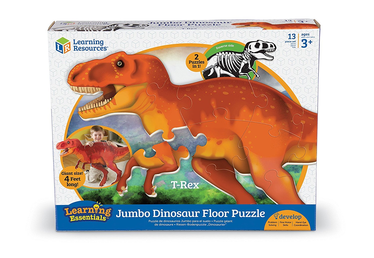 Foto 6 pulgar | Puzzle De Suelo Learning Resources T-rex Jumbo Dinosaur, 20 Piezas - Venta Internacional.