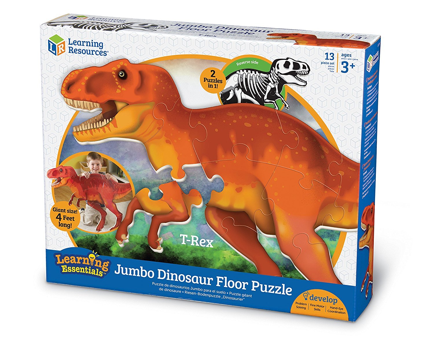 Foto 7 pulgar | Puzzle De Suelo Learning Resources T-rex Jumbo Dinosaur, 20 Piezas - Venta Internacional.