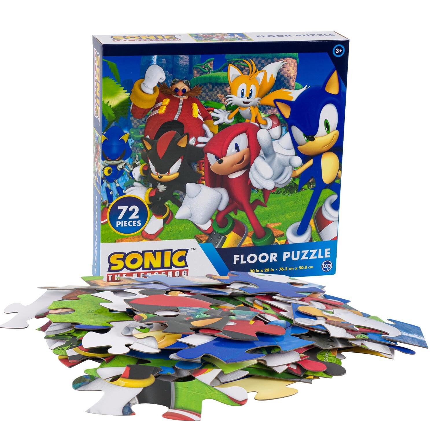 Foto 4 pulgar | Puzle De Suelo Sonic The Hedgehog, 72 Piezas, Con Pegatinas Y Tatuajes - Venta Internacional.