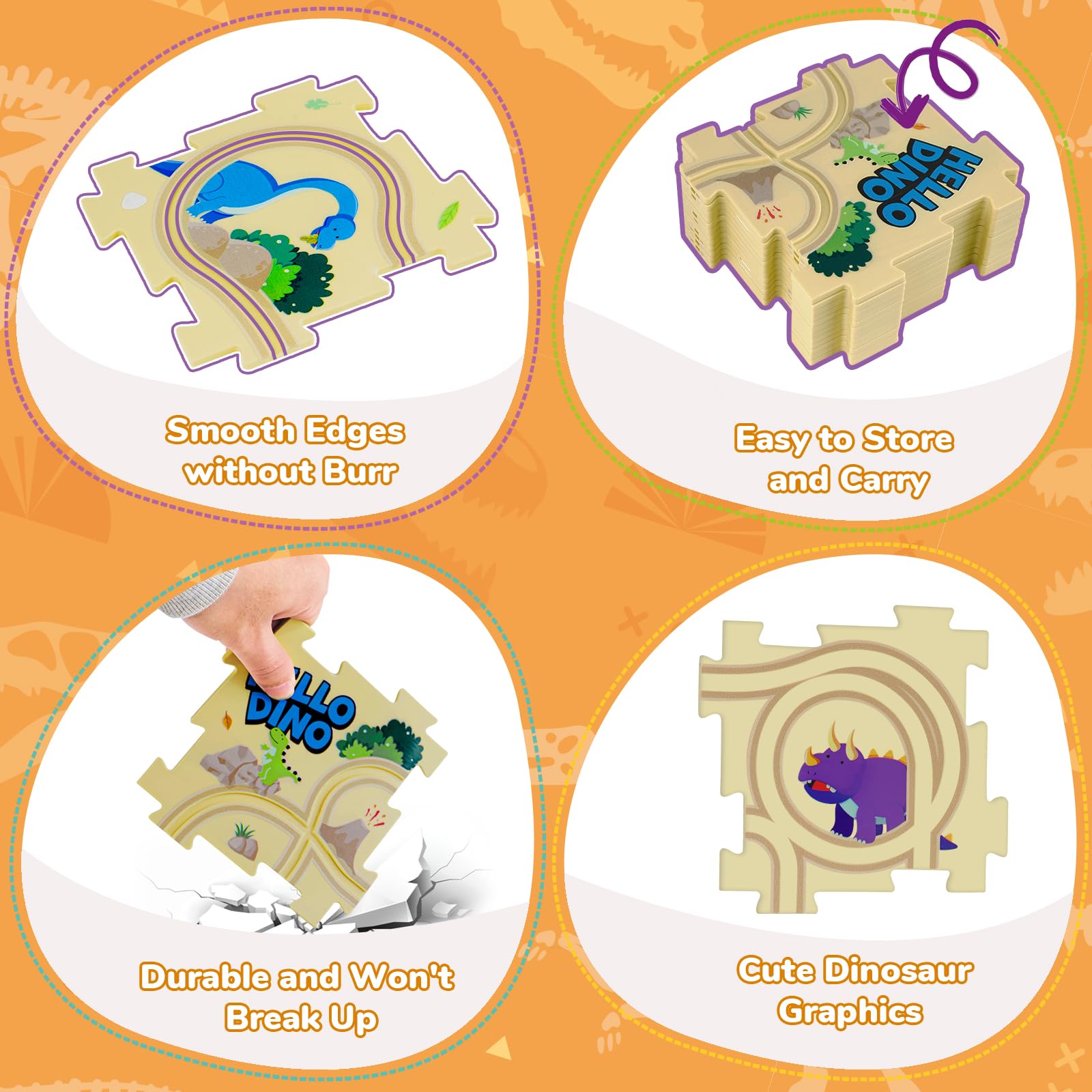 Foto 5 pulgar | Set De Pista Infantil Puzzle Racer, Diseño De Dinosaurio Yooyid, Con 2 Coches - Venta Internacional.