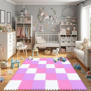 Foto 3 | Alfombrillas De Espuma Qqpp De Goma Eva, 18 Baldosas, Para Tapete De Juego Para Bebés - Venta Internacional.