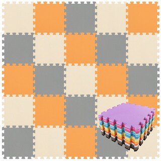 Foto 1 | Alfombrillas De Espuma Qqpp De Goma Eva, 18 Baldosas Entrelazadas - Venta Internacional.