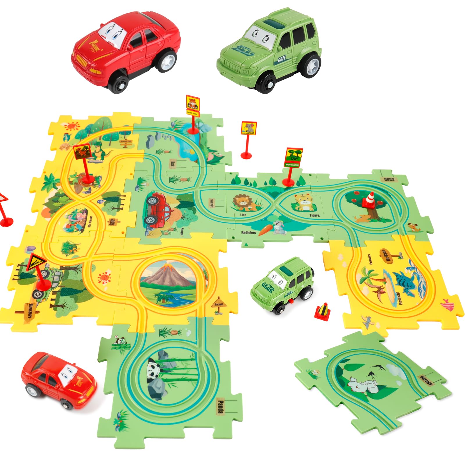 Juego De Rompecabezas De Suelo Para Niños Yooyid Puzzle Racer Car Track - Venta Internacional.