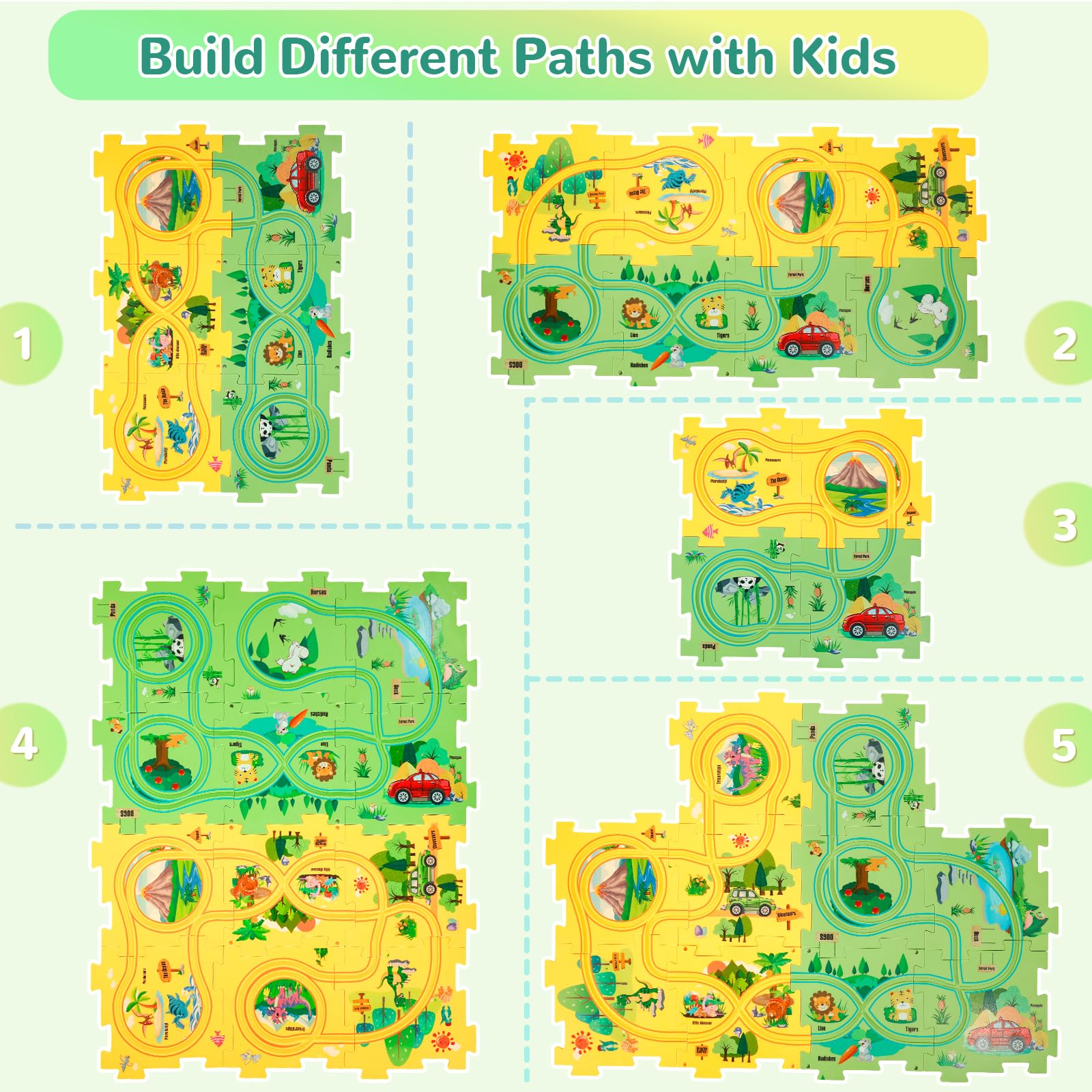 Foto 6 pulgar | Juego De Rompecabezas De Suelo Para Niños Yooyid Puzzle Racer Car Track - Venta Internacional.