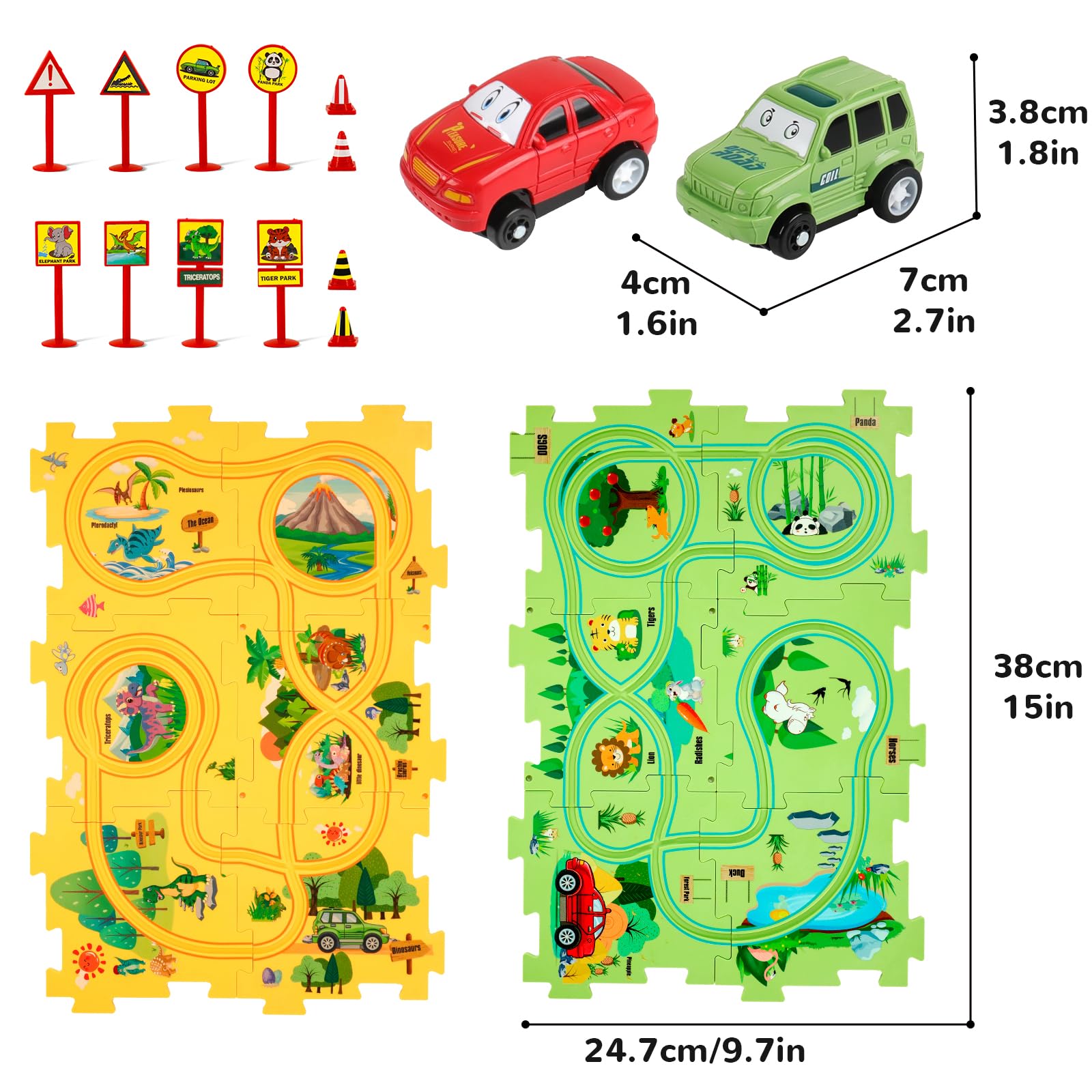 Foto 8 pulgar | Juego De Rompecabezas De Suelo Para Niños Yooyid Puzzle Racer Car Track - Venta Internacional.