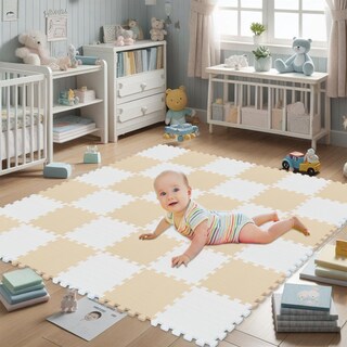 Foto 3 | Alfombrillas De Espuma Qqpp De Goma Eva, 18 Baldosas Entrelazadas - Venta Internacional.