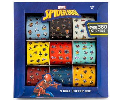 Foto 1 | Pegatinas Hasbro Spiderman 9 Rolls Over 360 Calcomanías Super Hero - Venta Internacional.