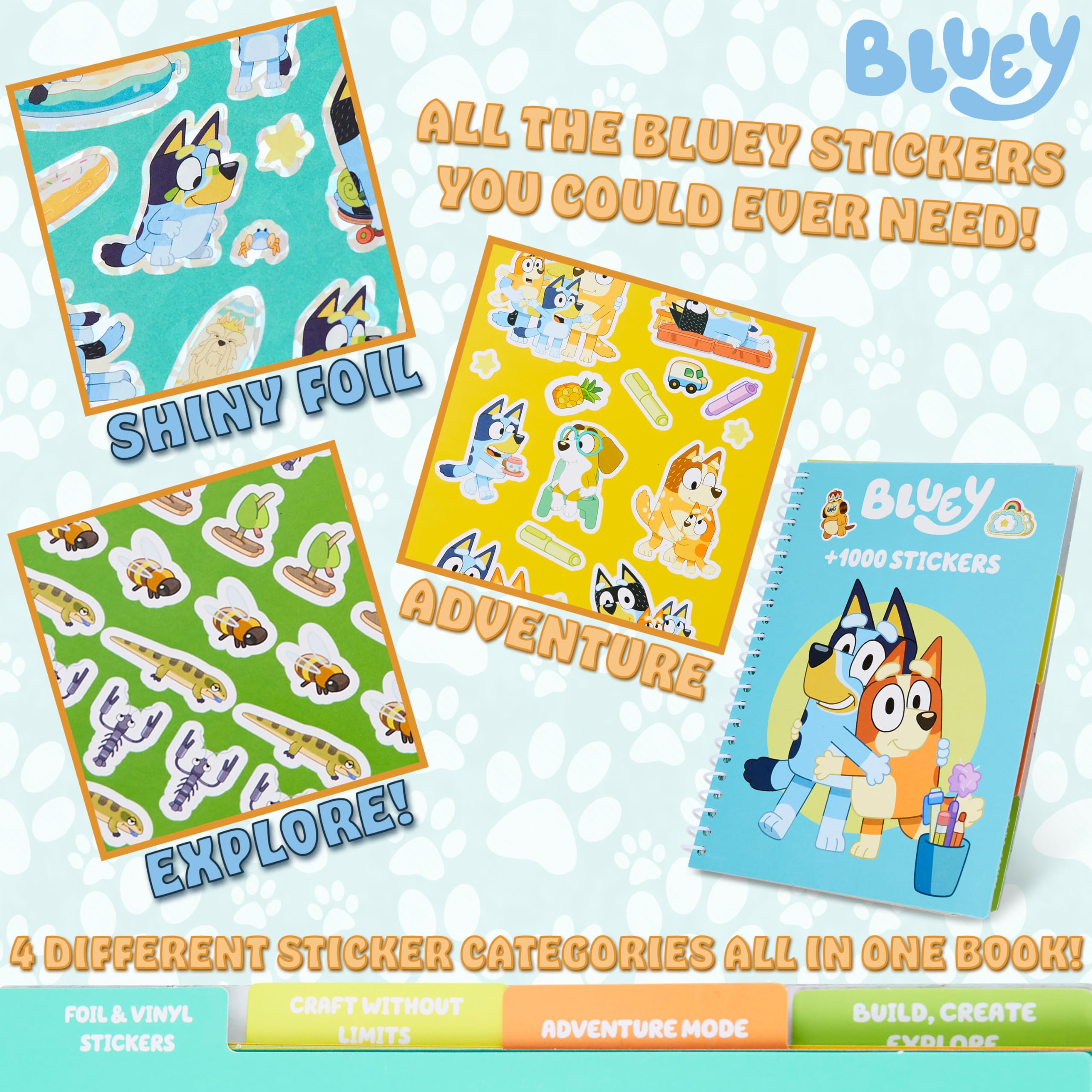 Foto 4 | Libro De Pegatinas Bluey Para Niños Con Más De 1000 Pegatinas Para Álbumes De Recortes - Venta Internacional.