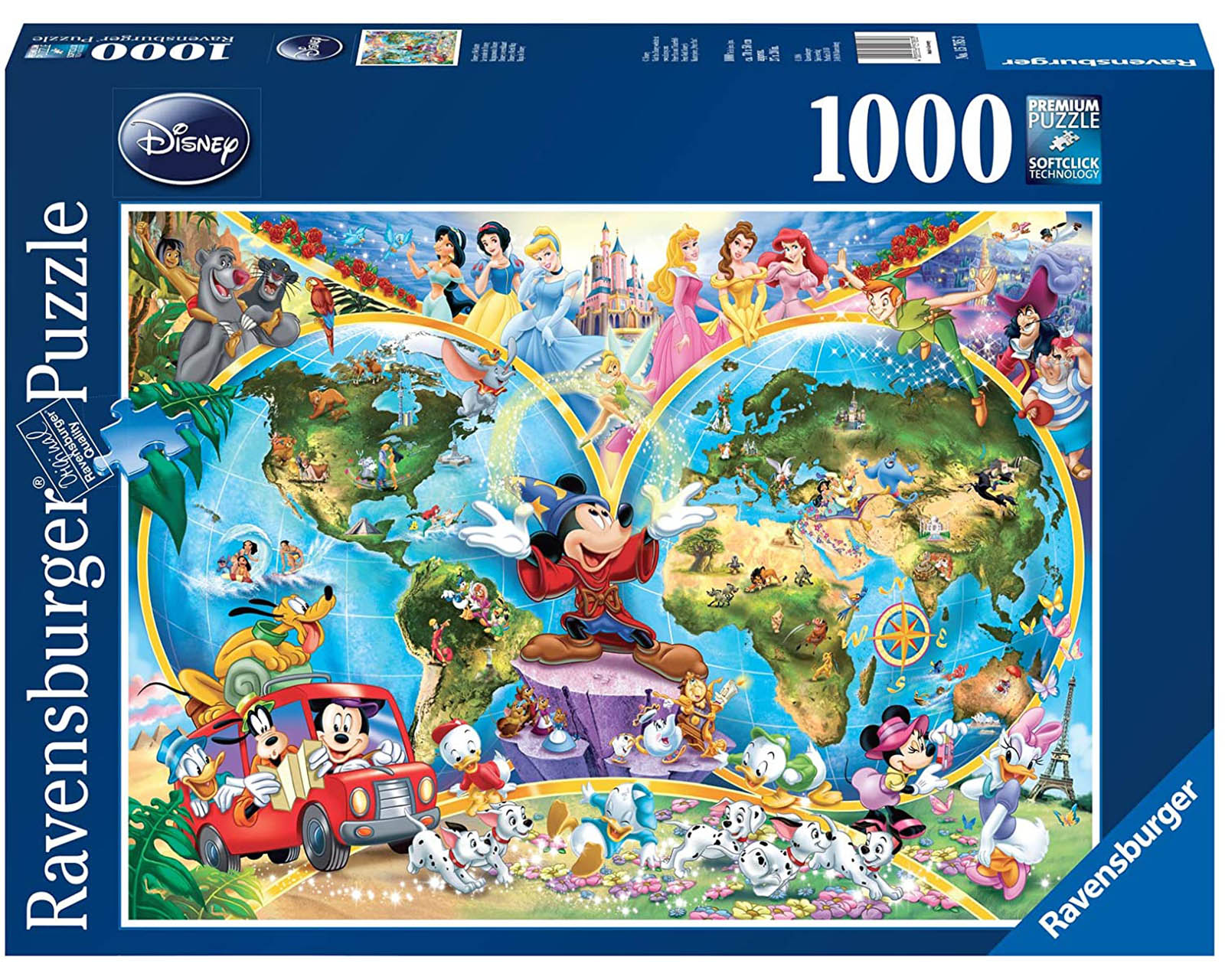 Foto 2 pulgar | Rompecabezas Ravensburger Mapa de Disney con 1000 Piezas