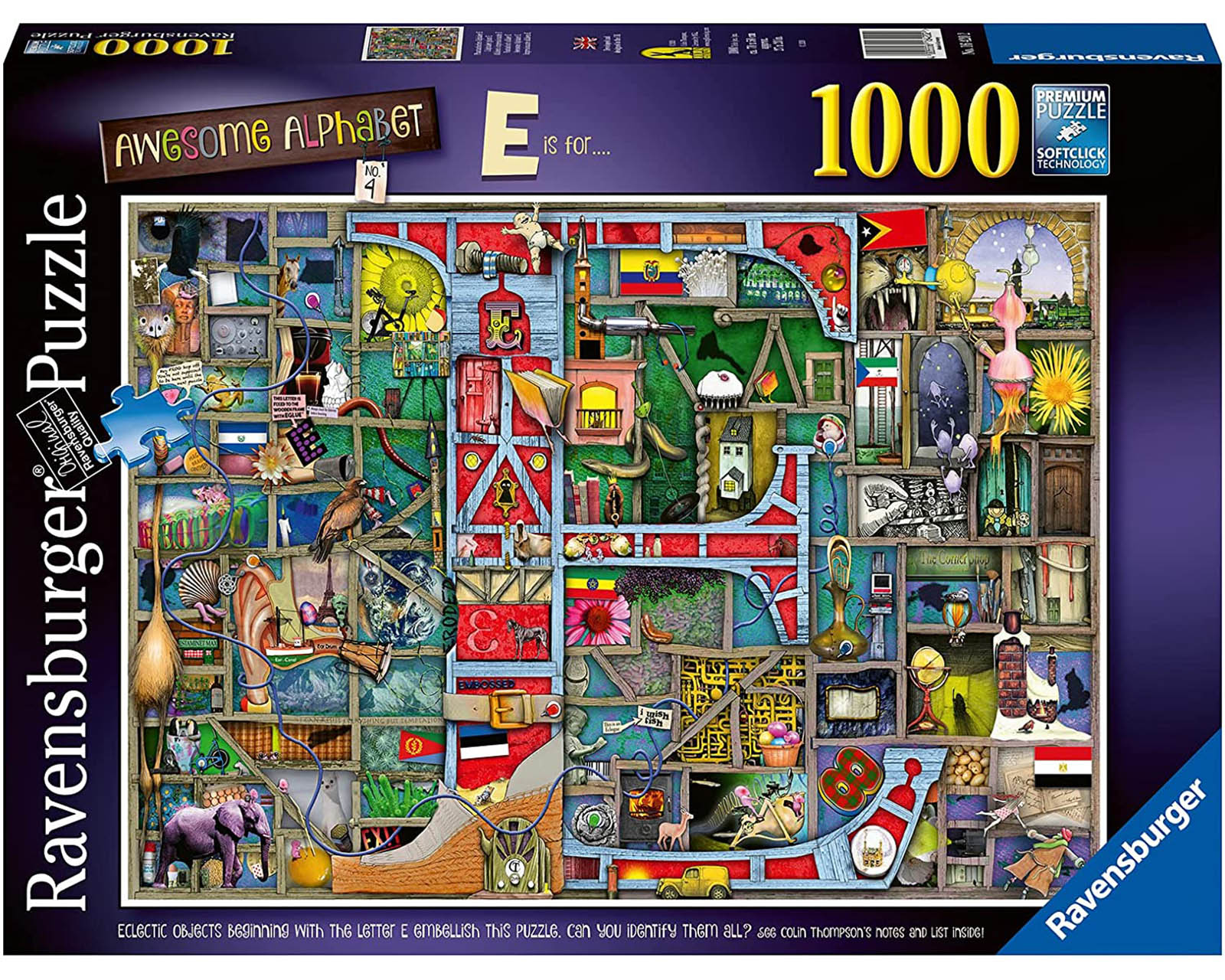 Rompecabezas Ravensburger Colin Thompson: Increible Alfabeto E  con 1000 Piezas