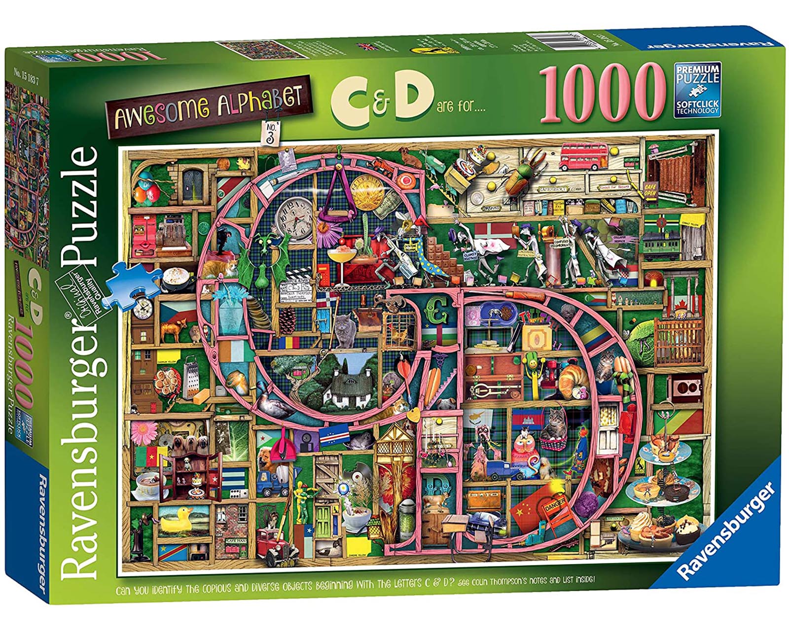 Foto 1 | Rompecabezas Ravensburger Colin Thompson: Increíble Alfabeto C y D Nuevo con 1000 Piezas