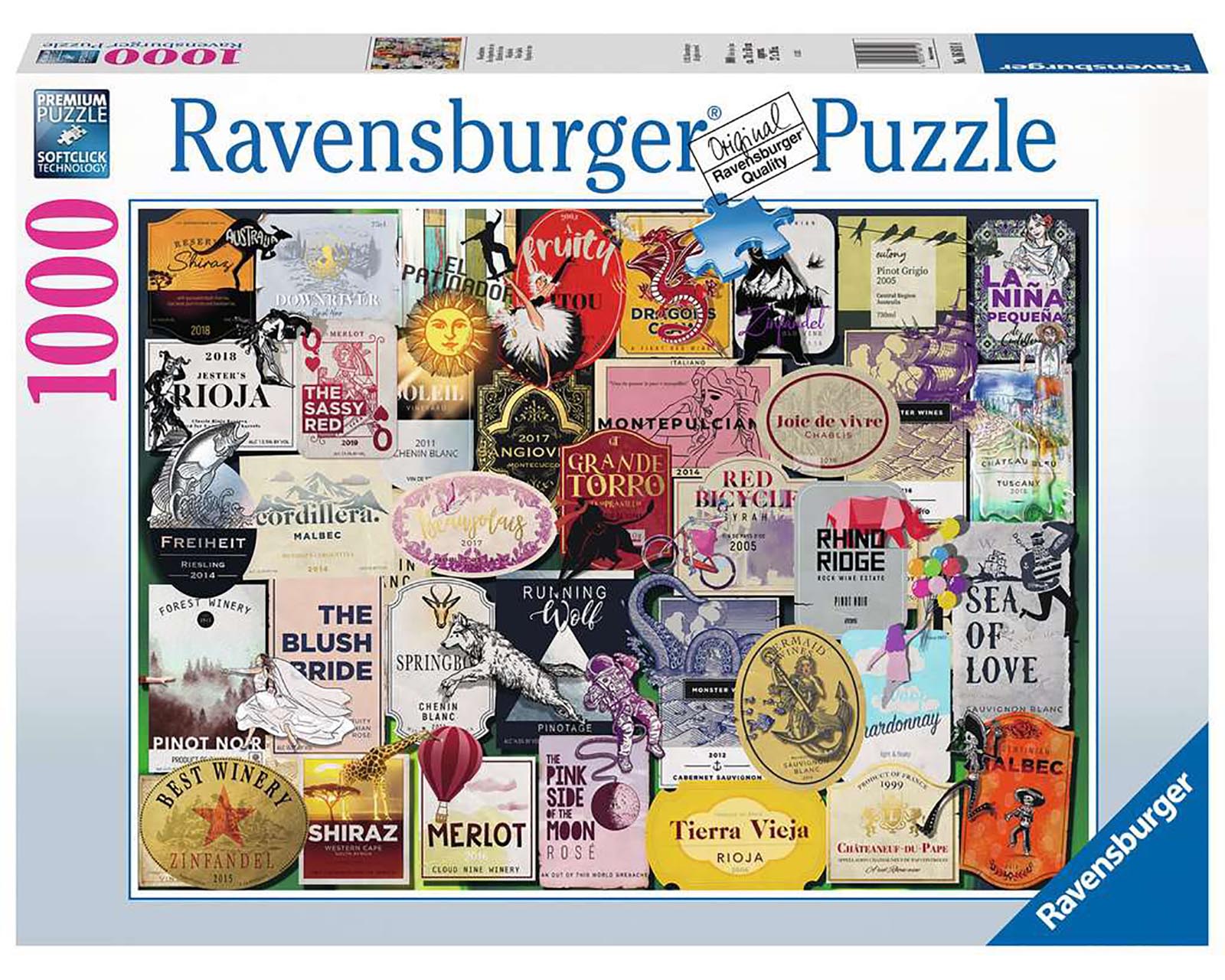 Foto 2 pulgar | Rompecabezas Ravensburger Etiquetas de Vinos con 1000 Piezas