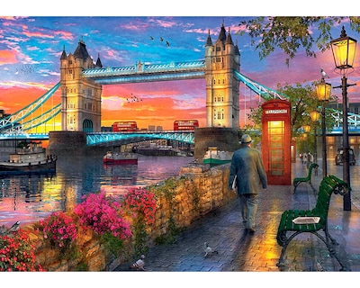 Foto 2 | Rompecabezas Ravensburger Puente de Londres al Atardecer con 1000 Piezas