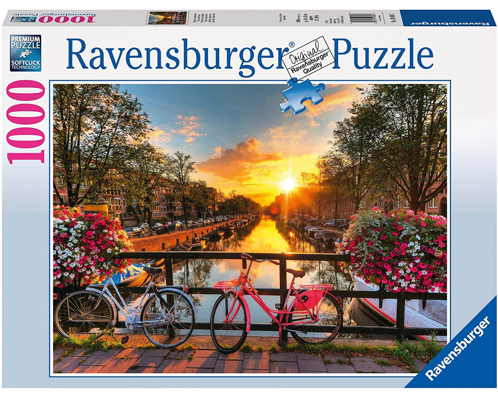 Rompecabezas Ravensburger Bicicletas en Amsterdam con 1000 Piezas