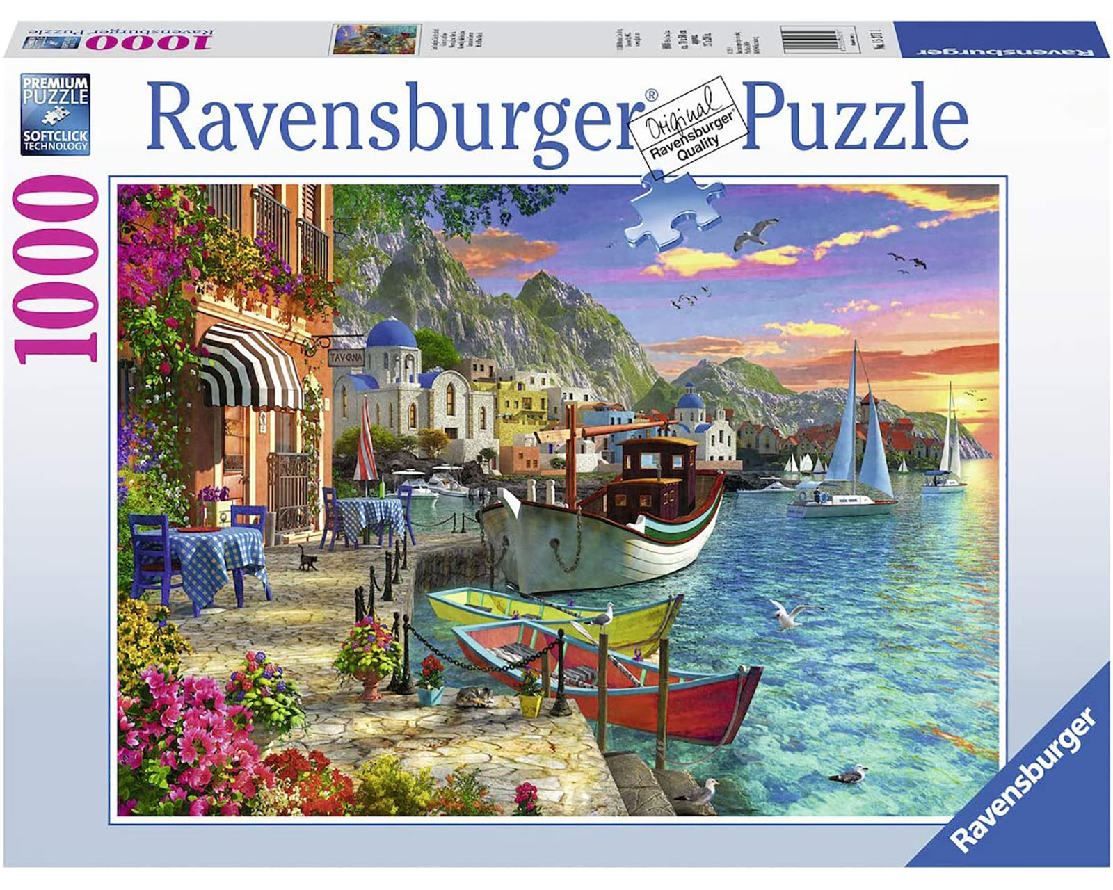 Rompecabezas Ravensburger Atardecer Griego con 1000 Piezas