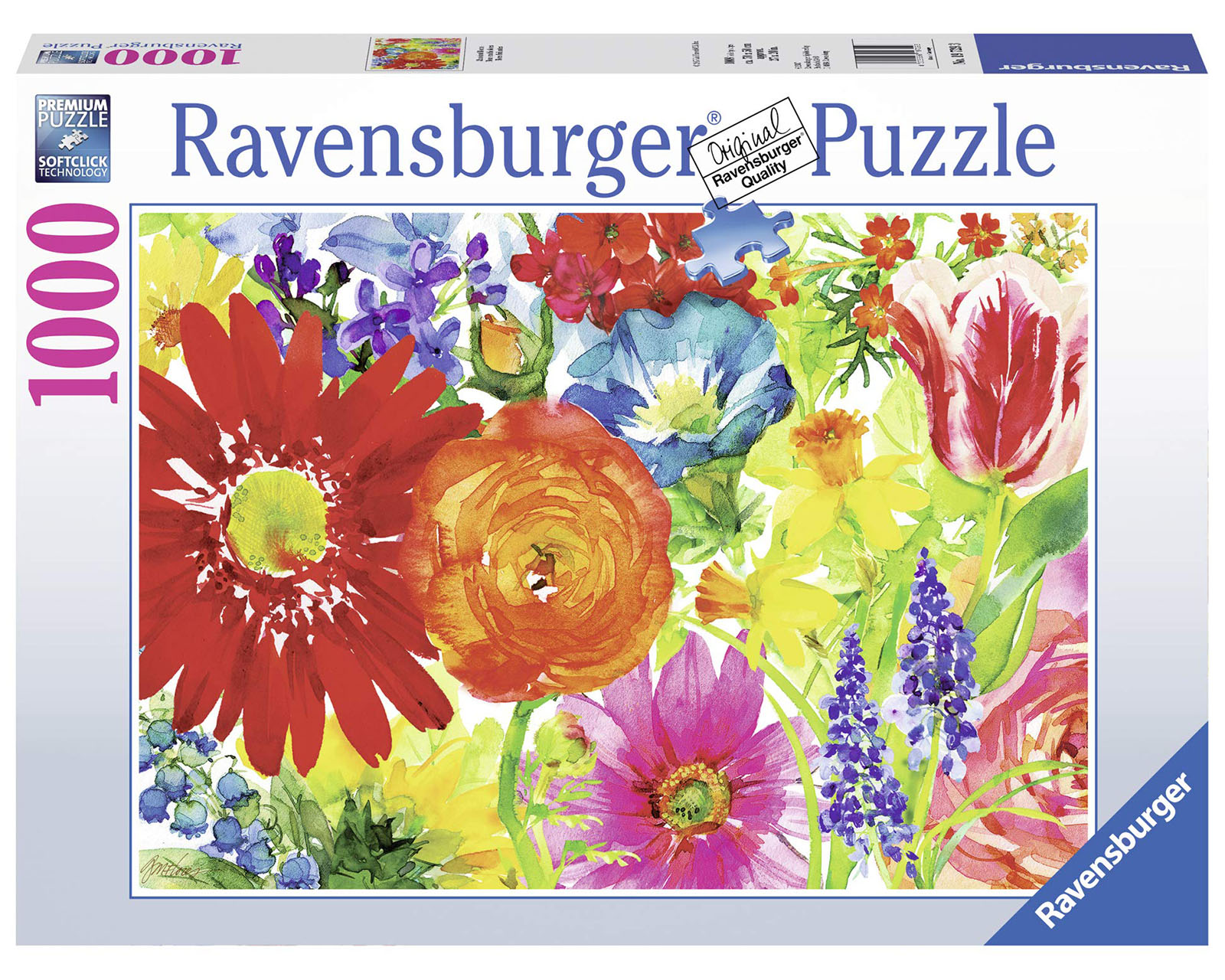 Foto 2 pulgar | Rompecabezas Ravensburger Flores de Colores con 1000 Piezas