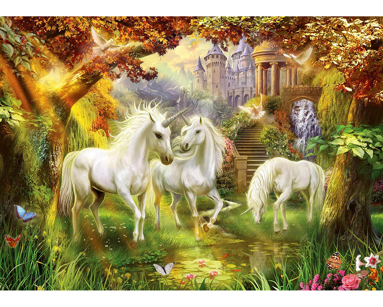 Foto 2 | Rompecabezas Ravensburger Unicornios en el Bosque con 1000 Piezas