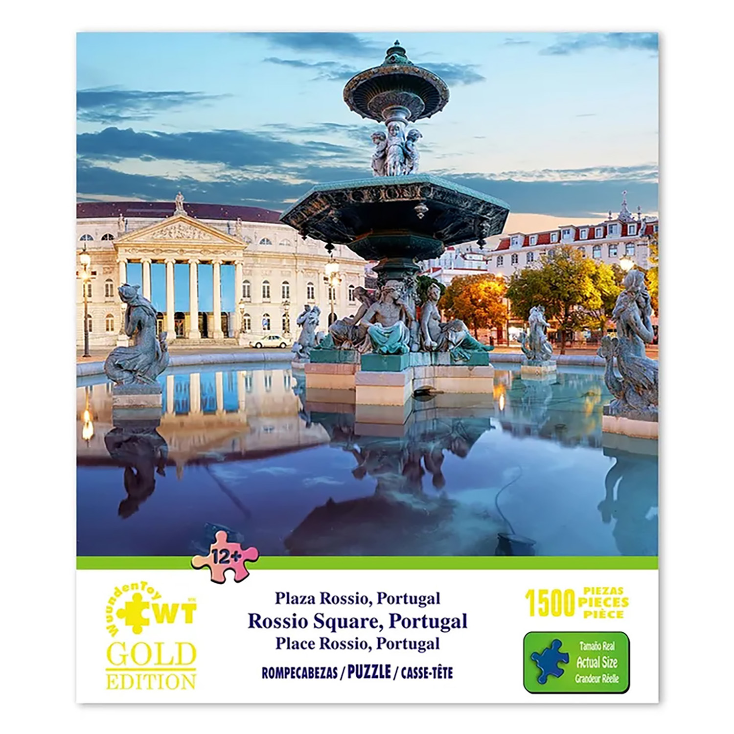 Rompecabezas Wuundentoy  Plaza Rossio Portugal Gold Edition con 1500 Piezas