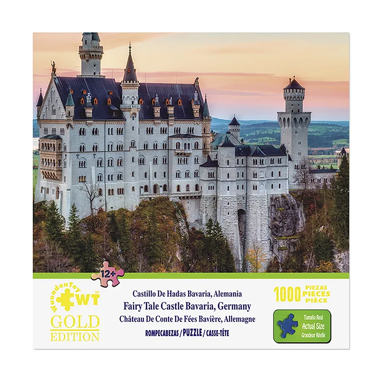 Rompecabezas Wuundentoy Castillo de Hadas Bavaria con 1000 Piezas Gold Edition