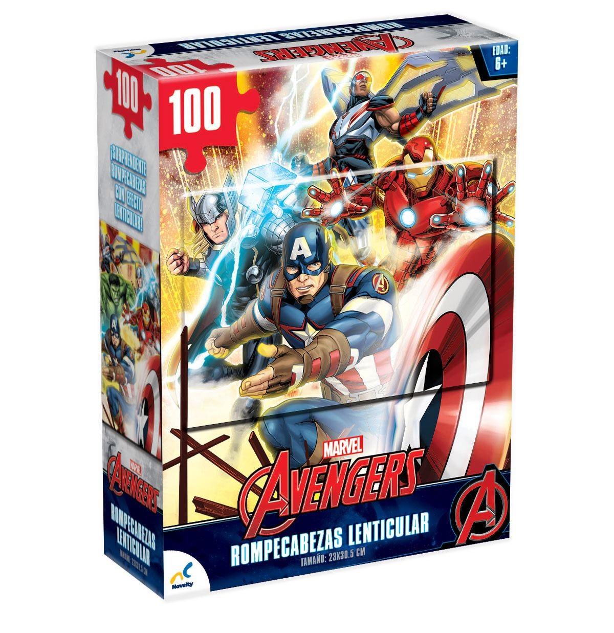 Foto 2 pulgar | Rompecabezas Lenticular Avengers Caja 100 Piezas Caja Cartón